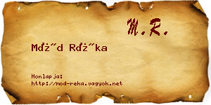 Mód Réka névjegykártya